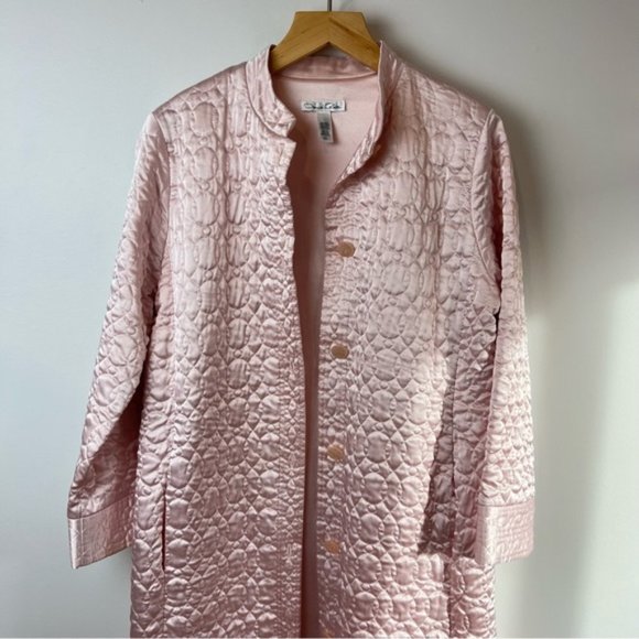 Oscar de la Renta for Neiman Marcus Quilted Pink Robe trench coat - Picture 5 of 15